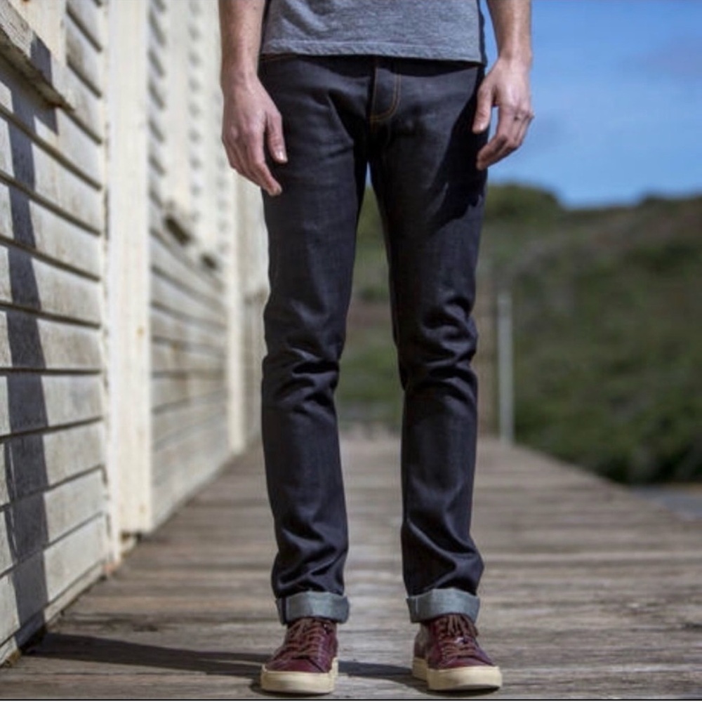 Gustin Slim Raw Selvedge Blue Jeans Men’s 34